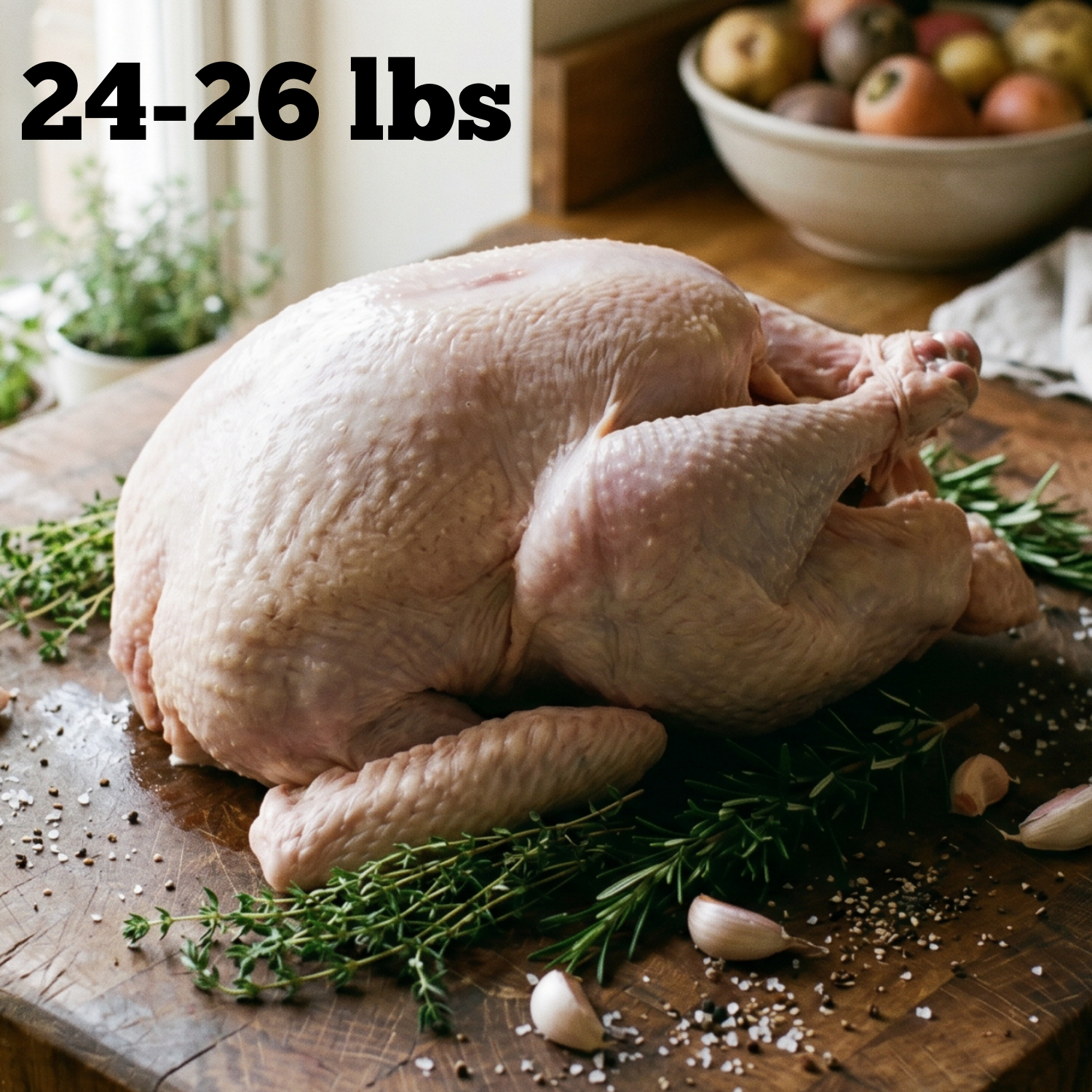 Thanksgiving: Free-Range Non-GMO Turkey - Deposit Required - 24 - 26 lbs