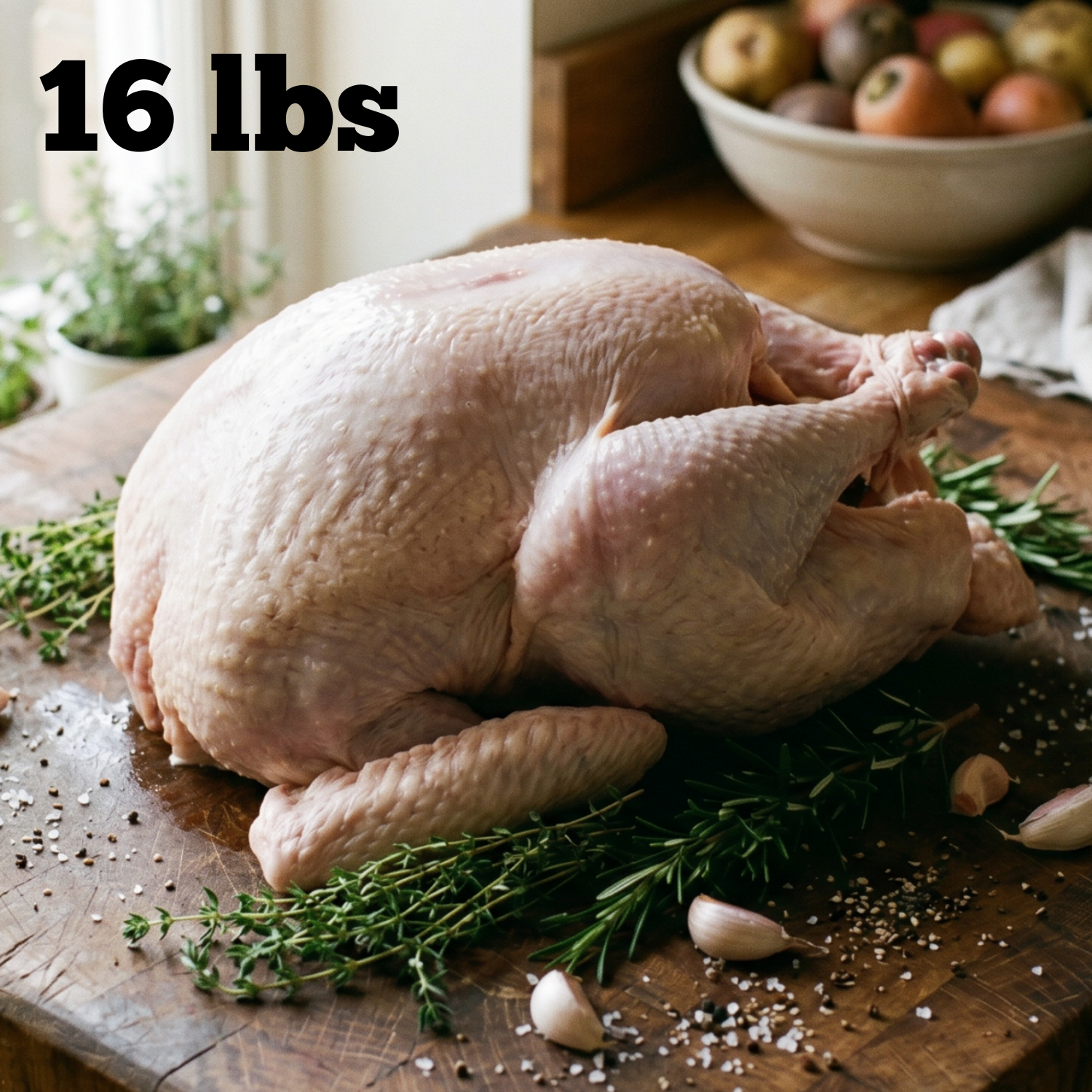 Thanksgiving: Free-Range Non-GMO Turkey - Deposit Required - 16 lbs