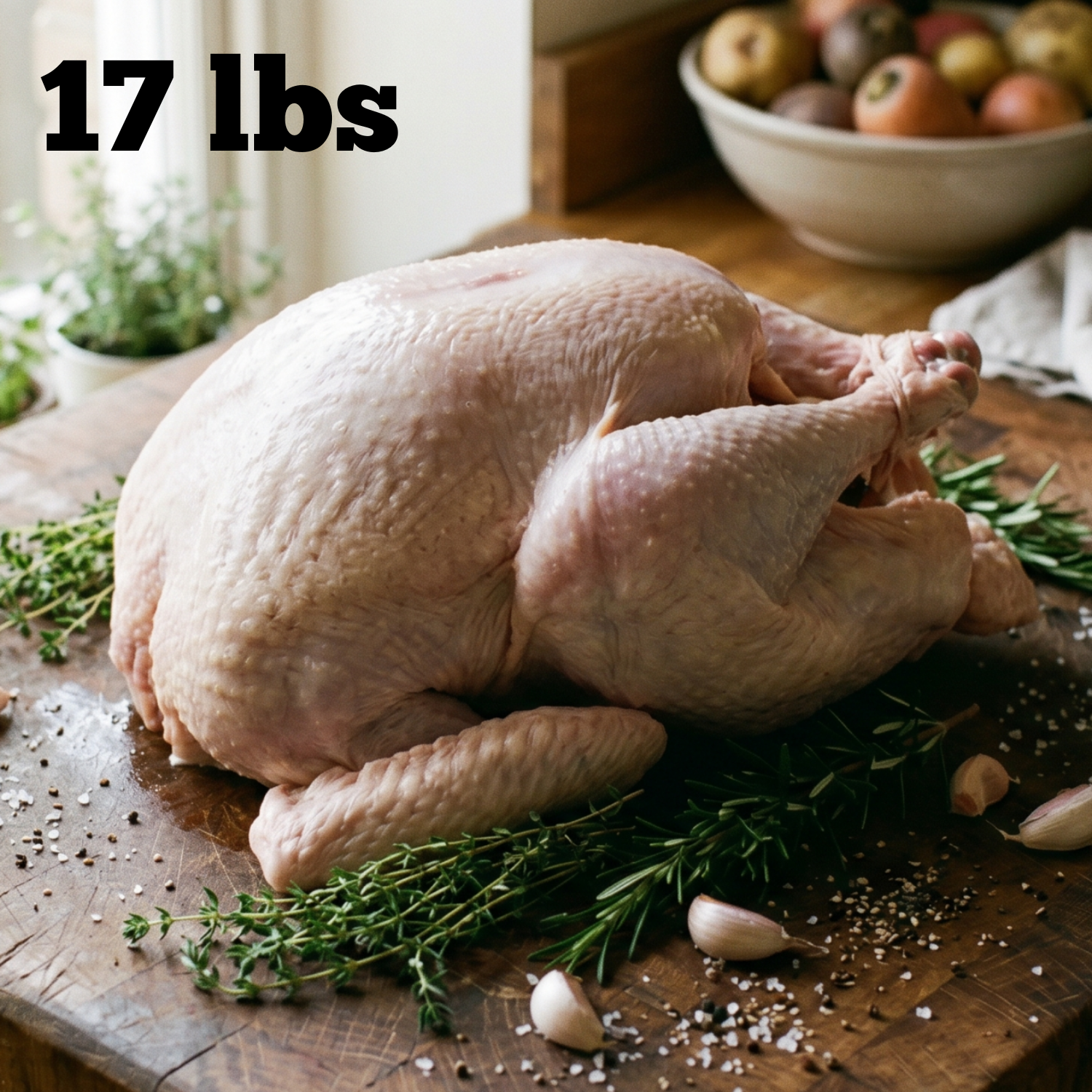 Thanksgiving: Free-Range Non-GMO Turkey - Deposit Required - 17 lbs