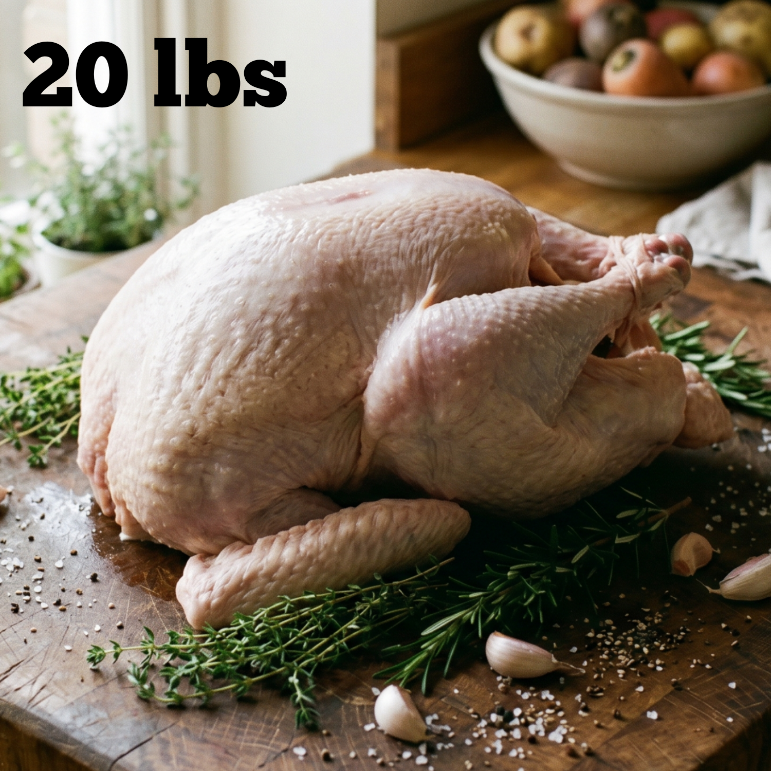 Thanksgiving: Free-Range Non-GMO Turkey - Deposit Required - 20 lbs