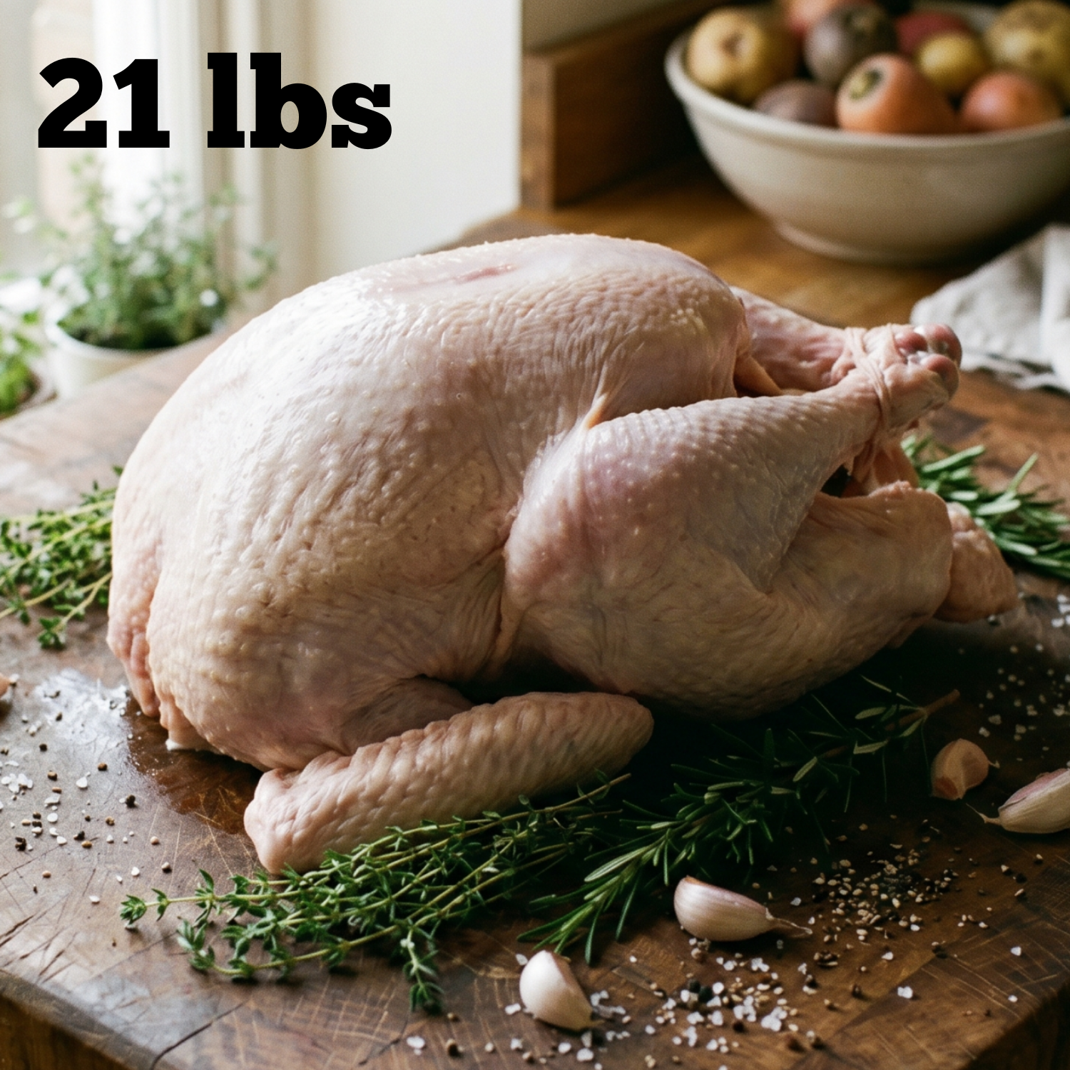 Thanksgiving: Free-Range Non-GMO Turkey - Deposit Required - 21 lbs