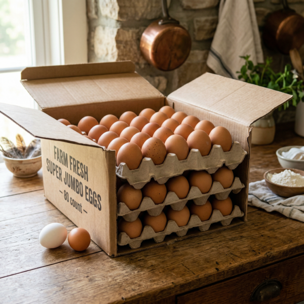 Bulk Super Jumbo Eggs (80-Pack Box)