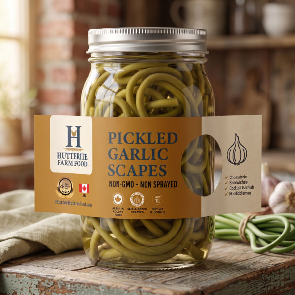 Farm-Style Pickled Garlic Scapes (1L Jar)